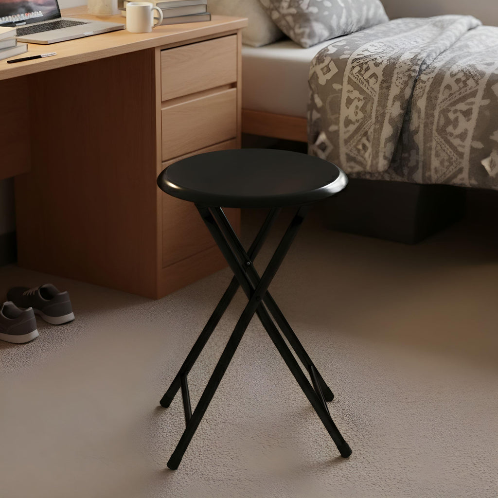 Black 18 Inch Portable Folding Stool T761771