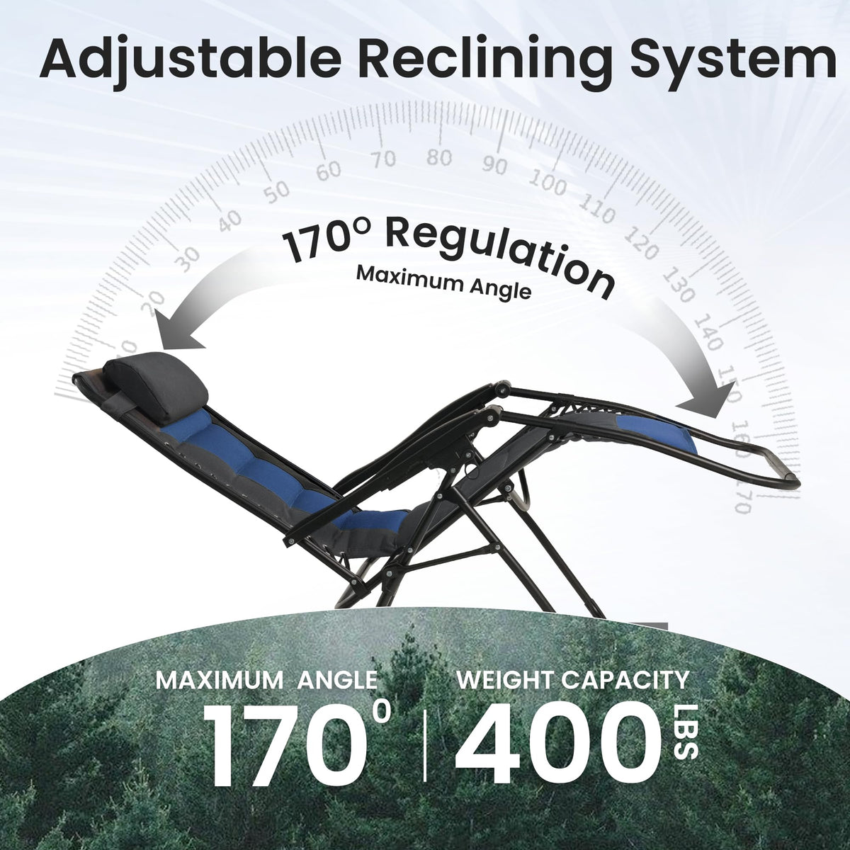 Oversized Zero Gravity Chair 2 Pack Black Blue B4585