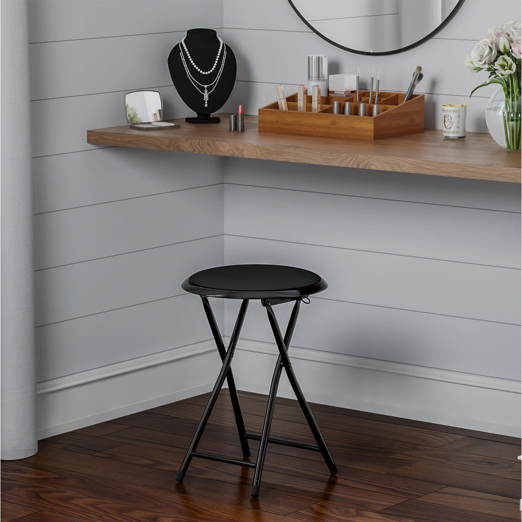 Black 18 Inch Portable Folding Stool T761771