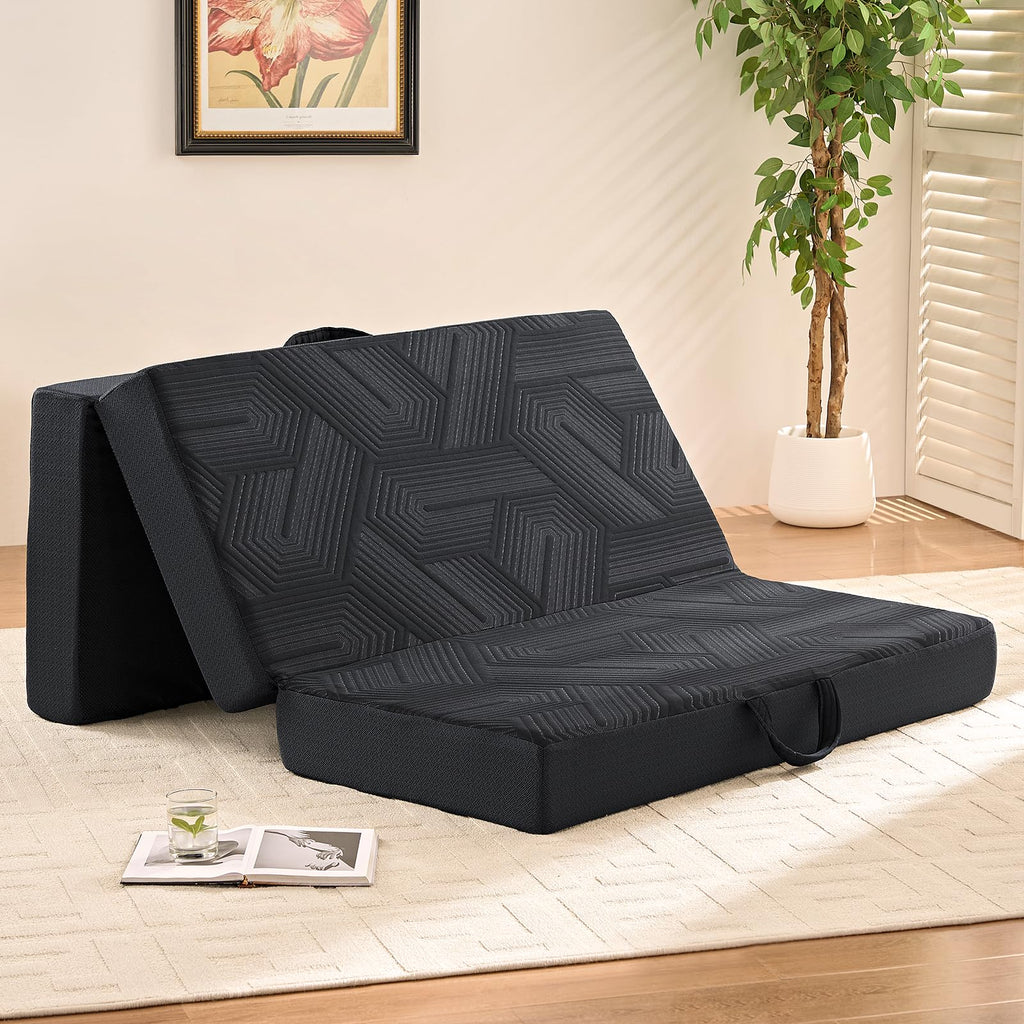 6 Inch Memory Foam Tri-Fold Twin Mattress with Washable Cover R68297