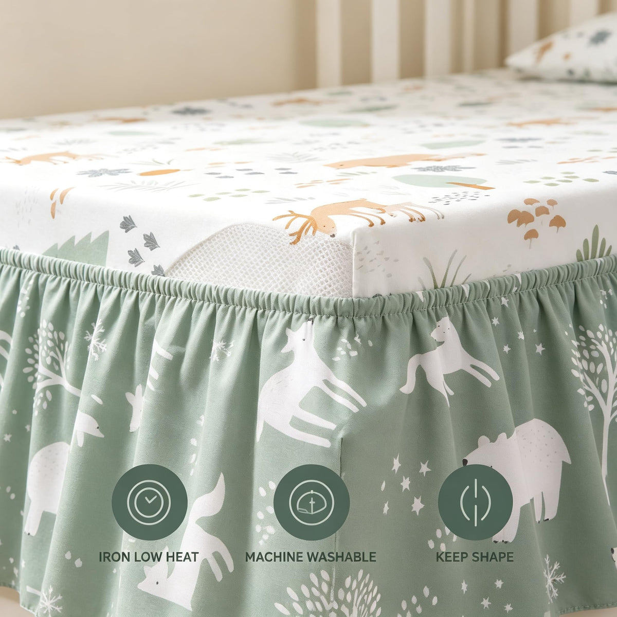 3 Pack Fitted Neutral Baby Crib Sheets Z238547