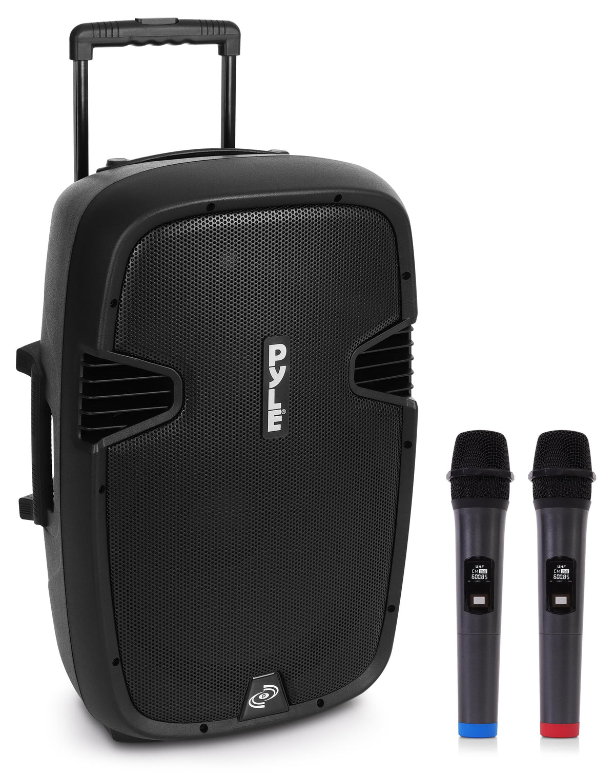 15-Inch Portable PA Speaker System with 2 UHF Microphones W42012