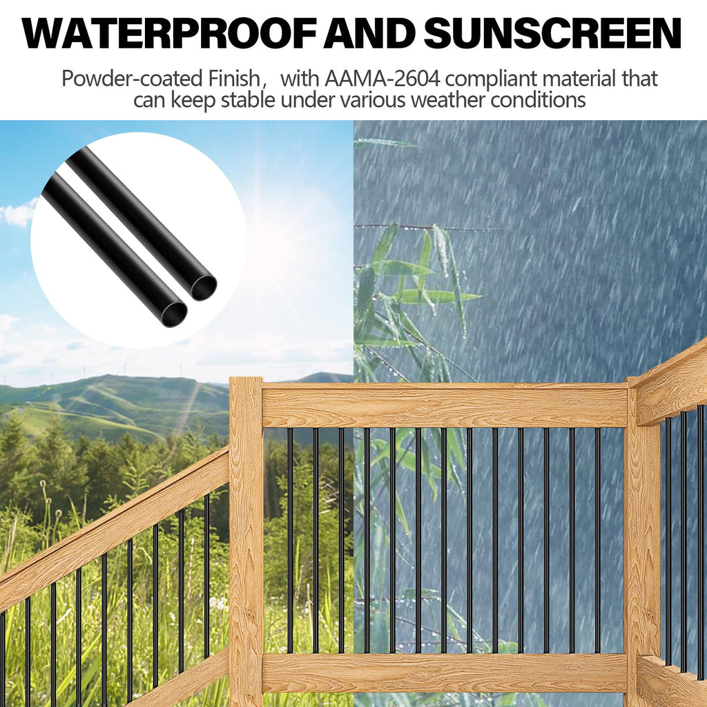 51 Pack 36" Black Aluminum Deck Balusters J986823