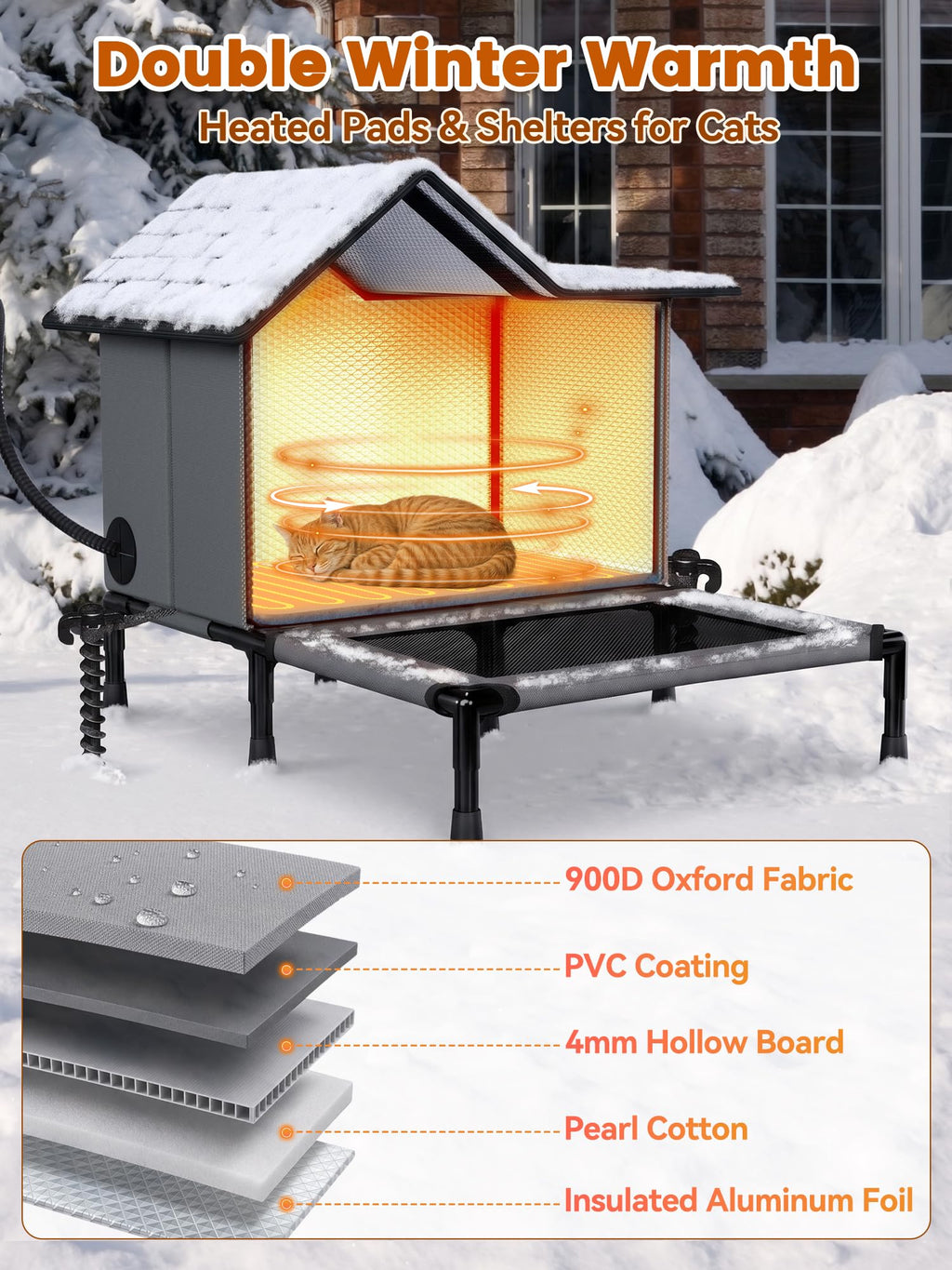 Heated Weatherproof Insulated Outdoor Cat House H499