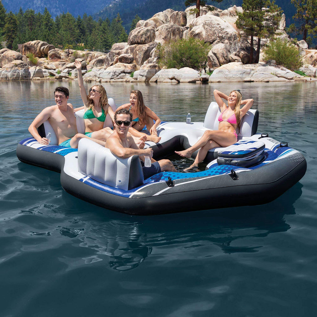 Blue 5-Person Floating Pool with River Run D2717