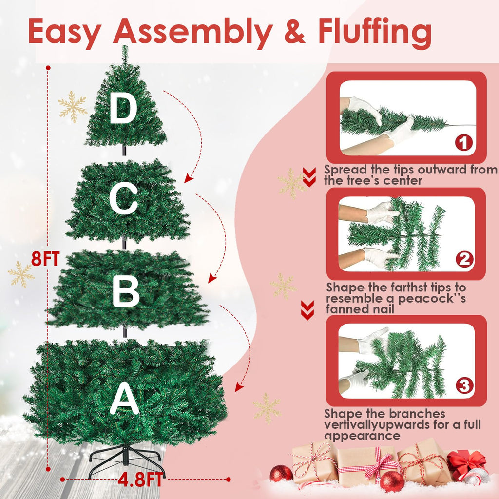 8ft Prelit Artificial Christmas Tree with 430 Warm White LED Lights Z514570