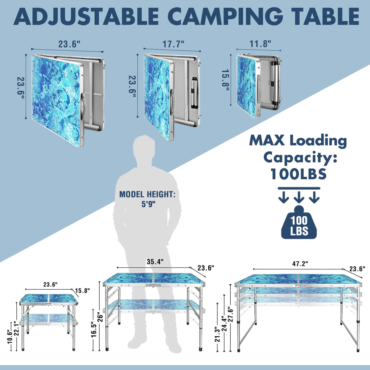 Folding Camping Table 2FT B8614