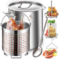 40 Quart Stainless Steel Stockpot with Basket and Steam Rack P898135