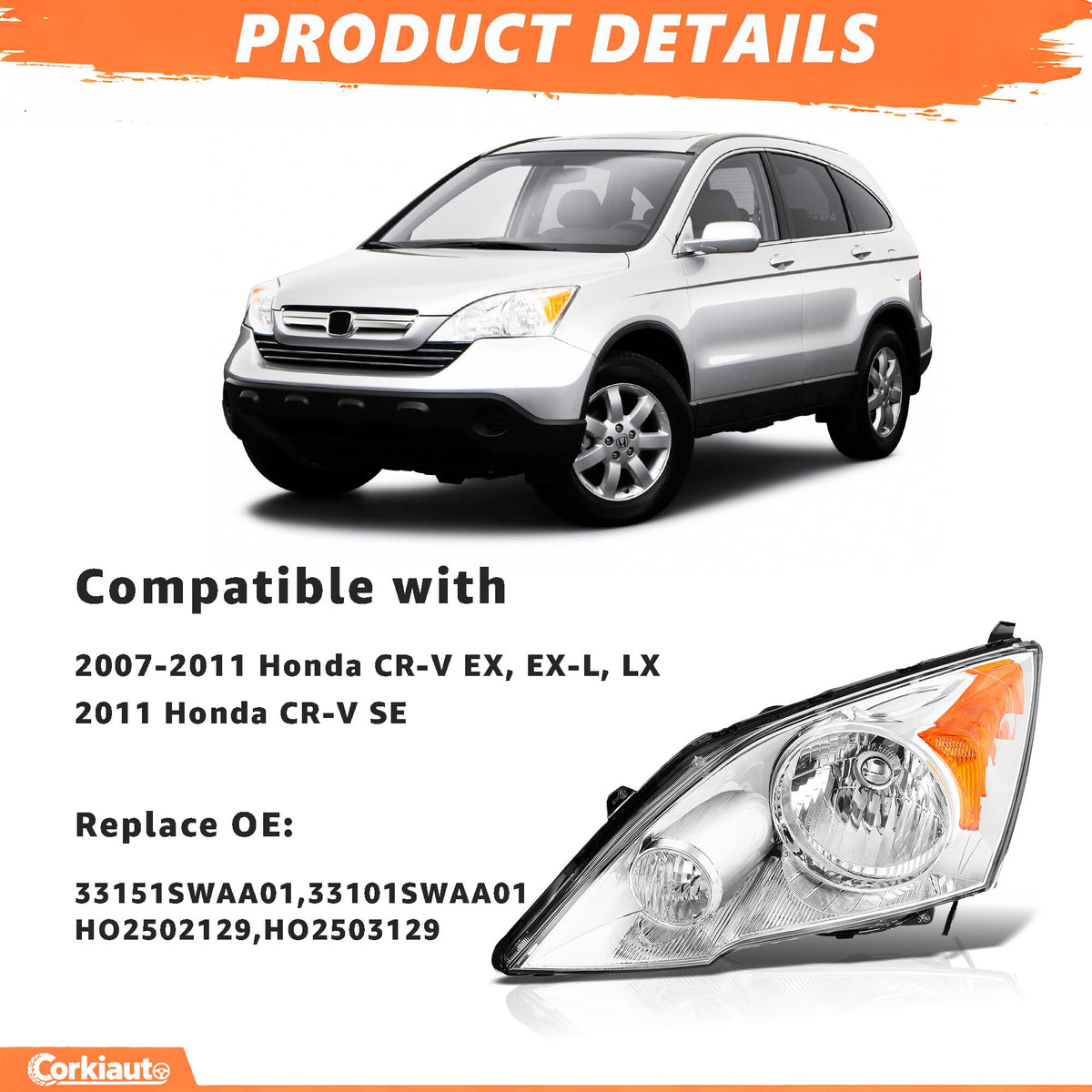 Halogen Headlight Assembly Pair Chrome Housing Clear Lens N45502