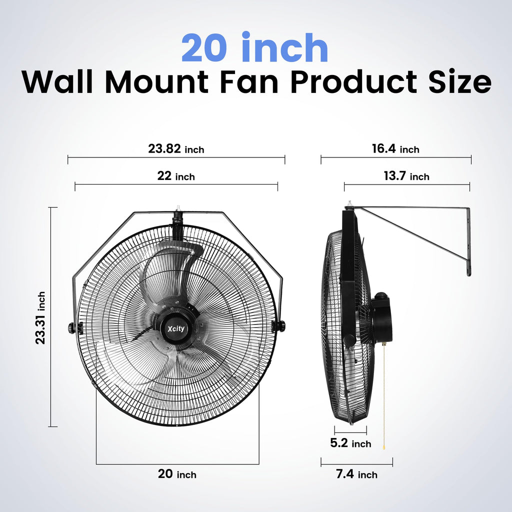 Wall Mount Fan 20" 3-Speed M2071