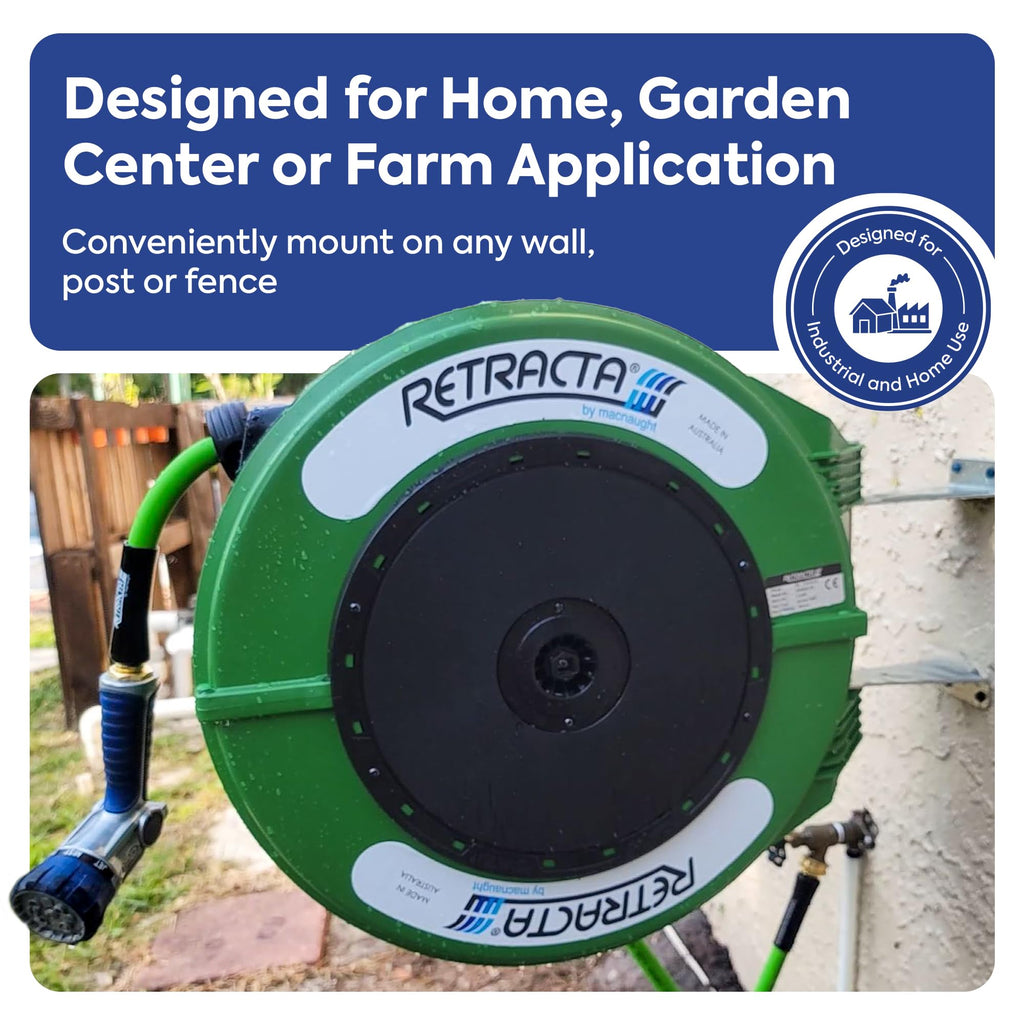 60 Ft Heavy Duty Retractable Garden Hose Reel with Swivel Bracket R376