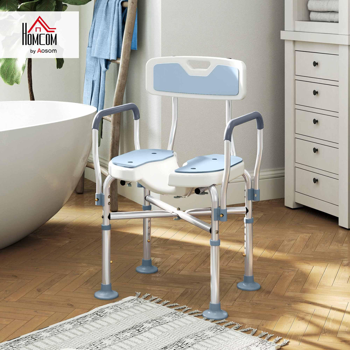 Padded Shower Chair with Arms and Back I277