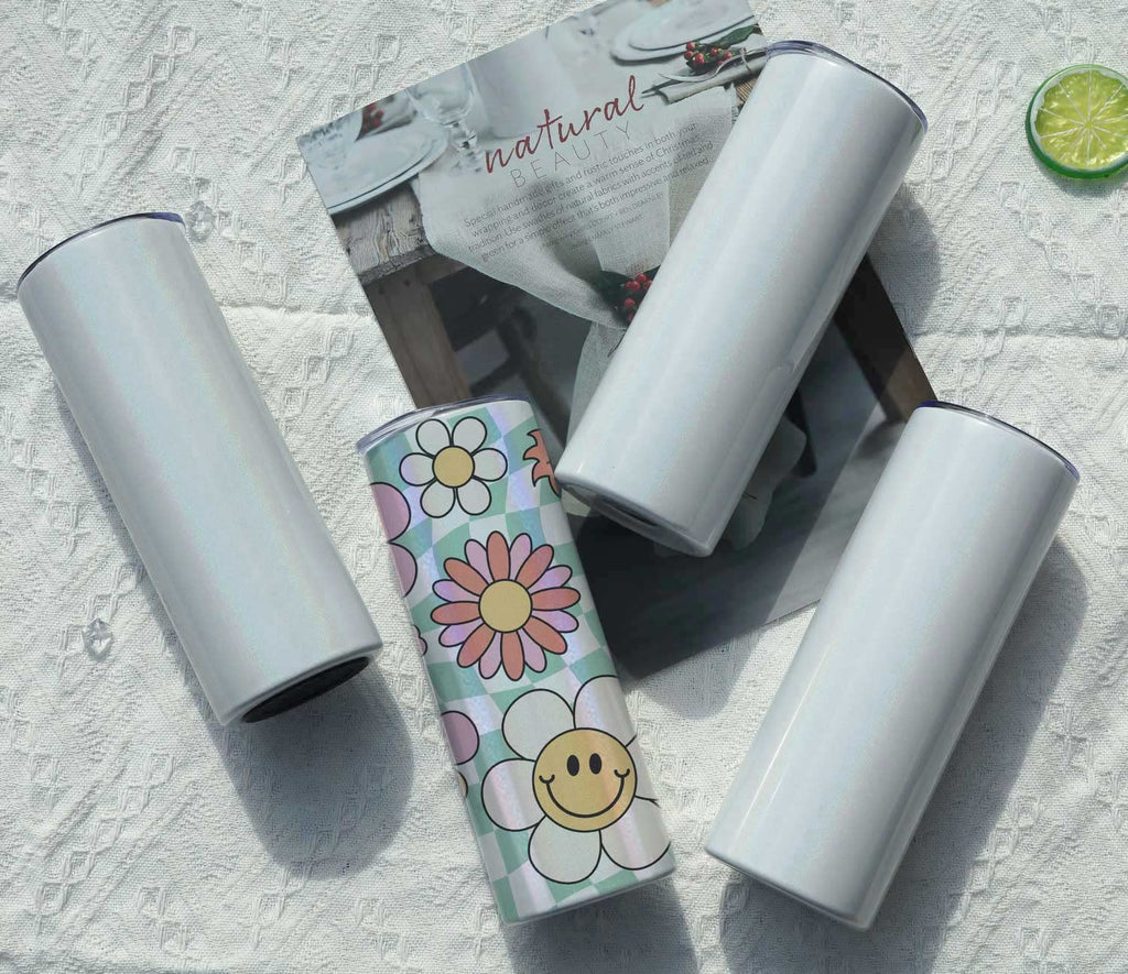 20 Oz 8 Pack Stainless Steel Glitter Sublimation Tumblers Y7965