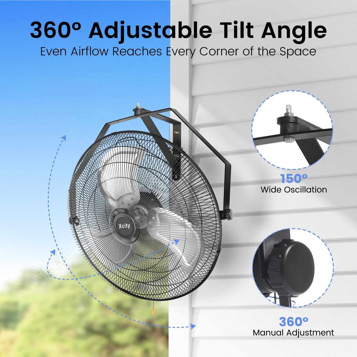 Wall Mount Fan 20" 3-Speed M2071