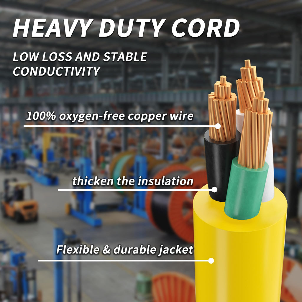 12 FT 12 Gauge Yellow Heavy Duty Outdoor Extension Cord Waterproof A384