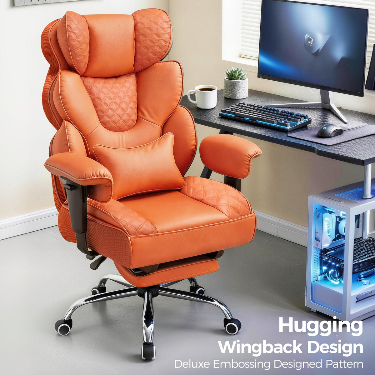 Big and Tall Ergonomic Gaming Chair with Footrest H13524