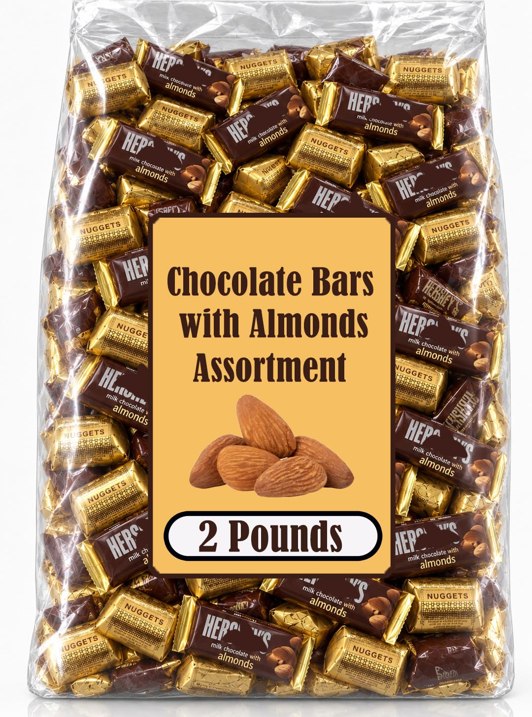 Milk and Dark Chocolate with Almonds Assortment, 2 Lbs Bulk Y437