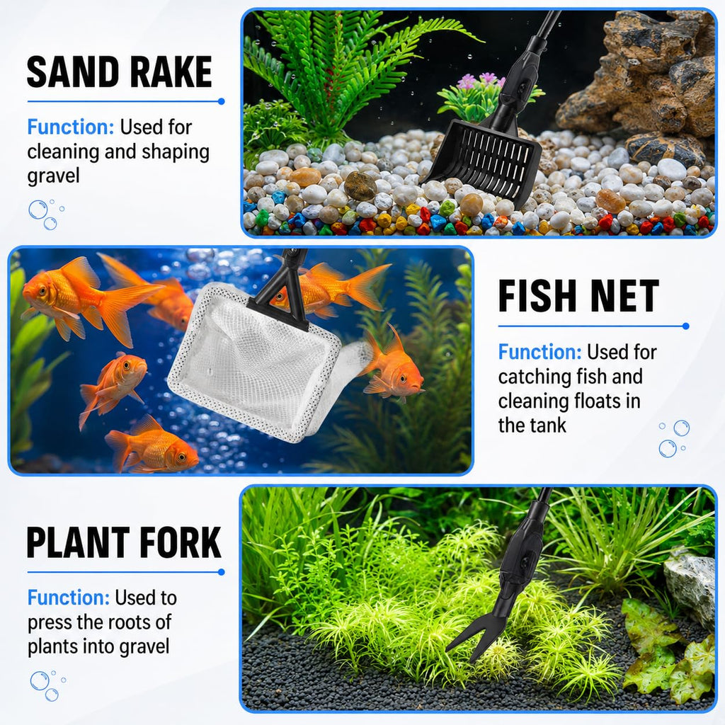 7 in 1 Aquarium Cleaning Kit with Adjustable Long Handle S16586
