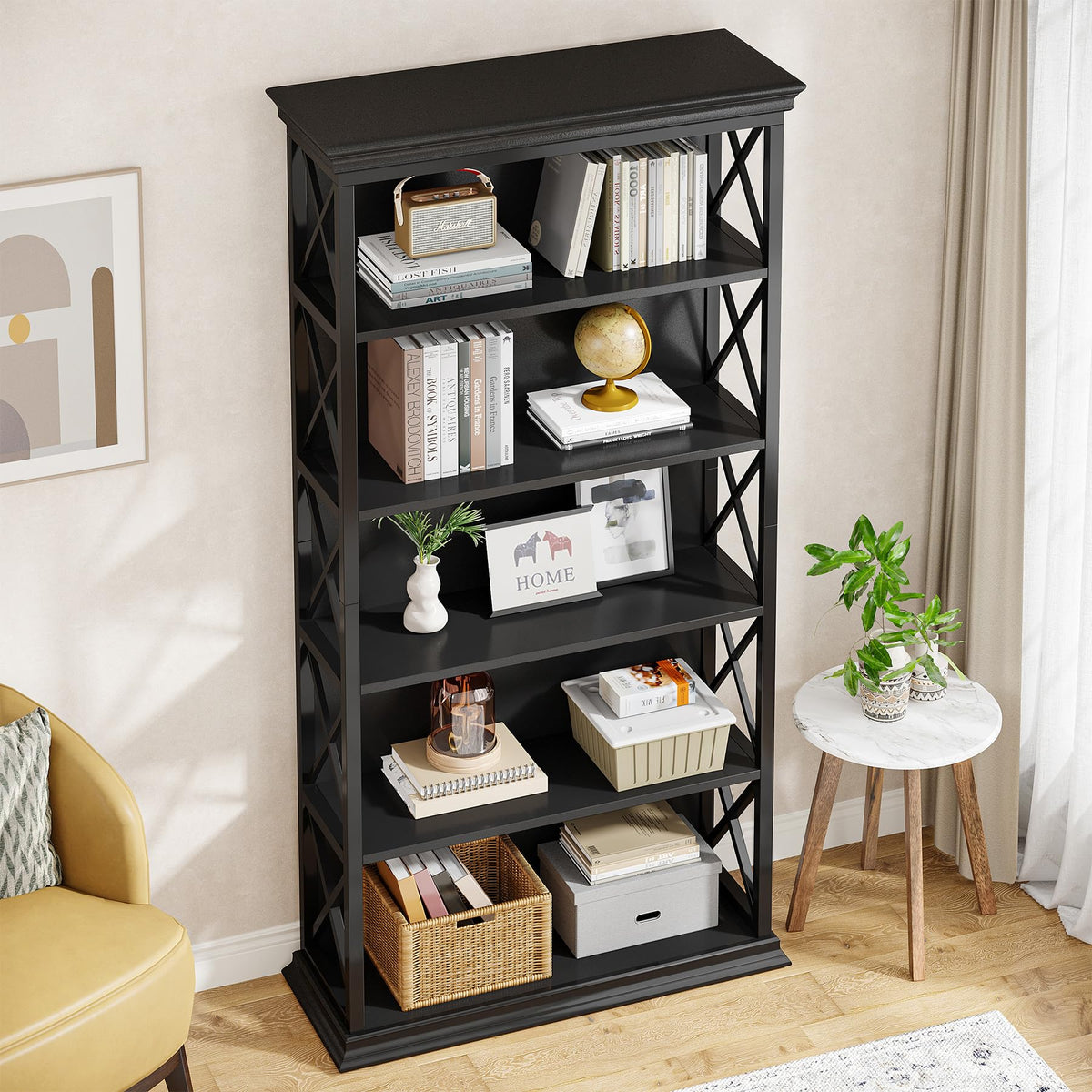 71 Inches 6-Tier Bookcase J6816