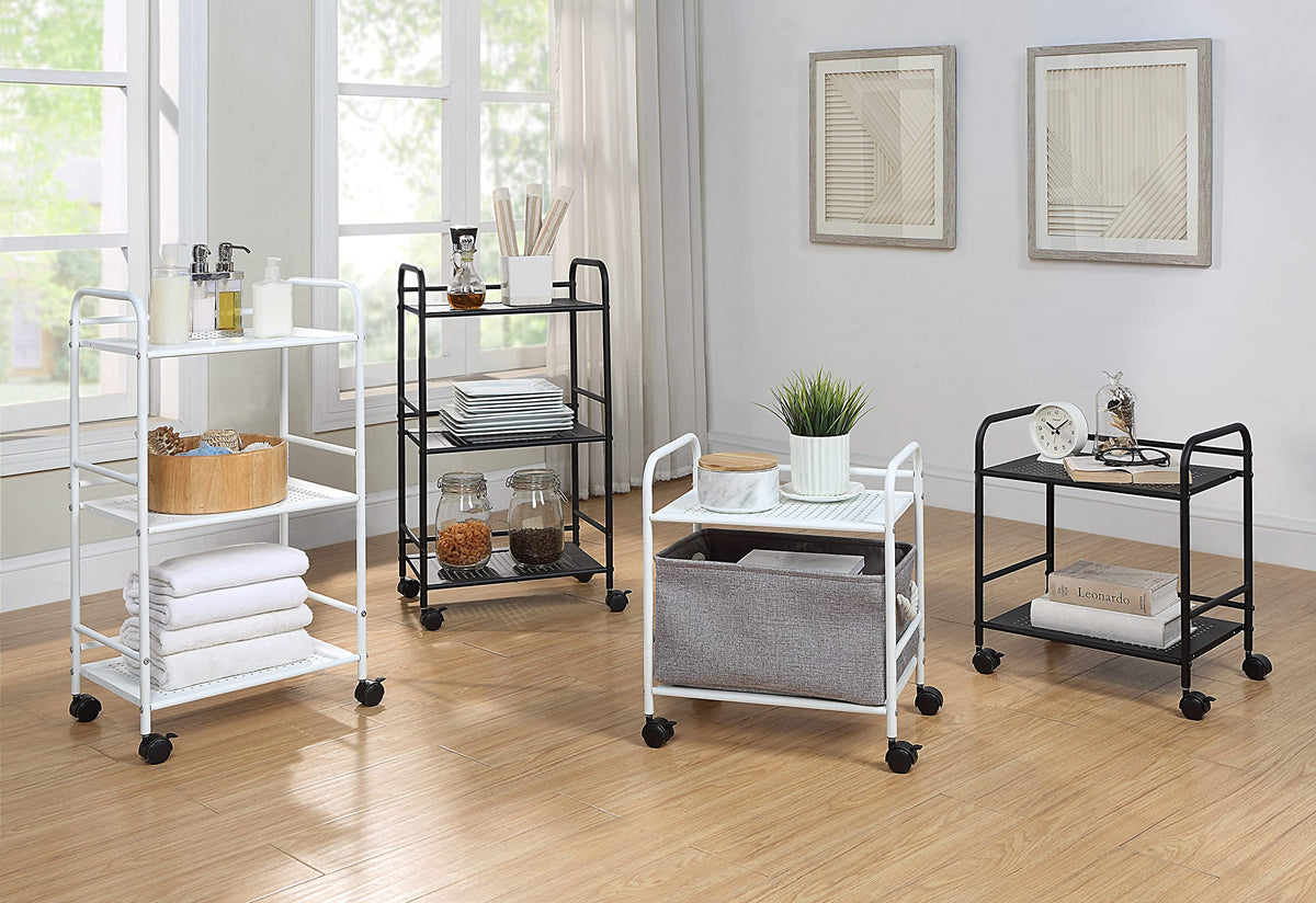 2-Tier Metal Rolling Utility Cart A634