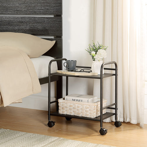 2-Tier Metal Rolling Utility Cart A634