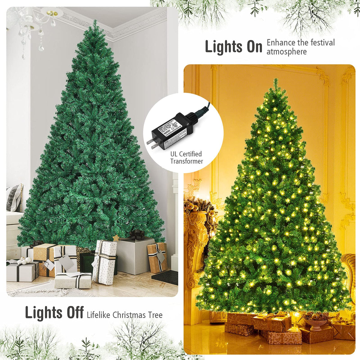8ft Prelit Artificial Christmas Tree with 430 Warm White LED Lights Z514570