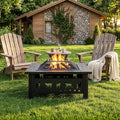 32 Inch Square Metal Patio Fire Pit Table Z402