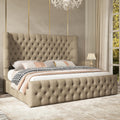 Cal King Bed Frame with Sleigh Headboard & Footboard G61698