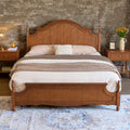 California King Solid Wood Arched Headboard Bed D450