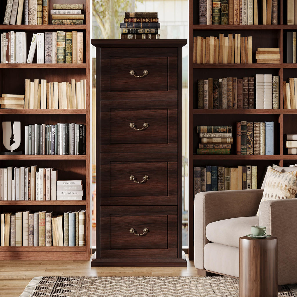 4 Drawer Walnut File Cabinet J194